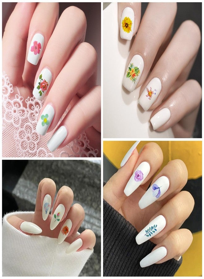 JERCLITY 10 Rolls Spring Flowers Nail Foil Transfer Sticker Kit Nail Foil Sheets Foil Nail Art Decals Flower Nail Foil Transfer Stickers Foil Nail Wraps for Foil Nail Art(Flower-2) - Image 5