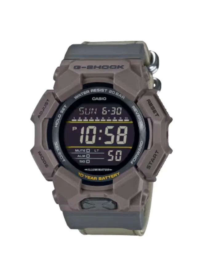 جي شوك Men's Analog-Digital Display Watch With Brown Cloth Strap - GD-010CE-5DR