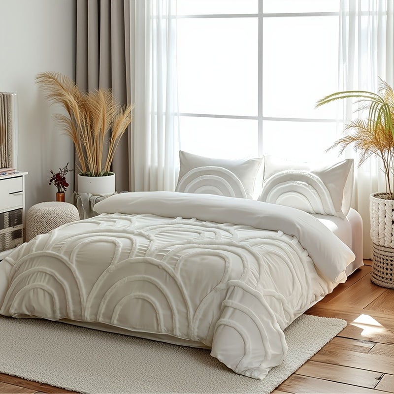 Gentle Style Light Luxury Three-dimensional Tufted Design Duvet Cover Set, Soft and Skin-friendly with a Premium Feel, Versatile Bedroom Bedding for Homestays and Home Use, Available in Multiple Colors and Sizes - Image 2
