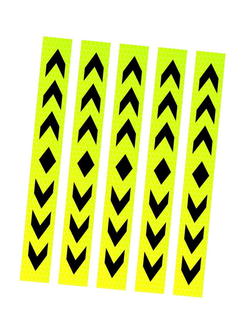 Duravel Duravel High Visibility Reflective Safety Arrow Strip, Fluorescent Yellow Black, Honeycomb Pattern (5 Sticker) - Image 1