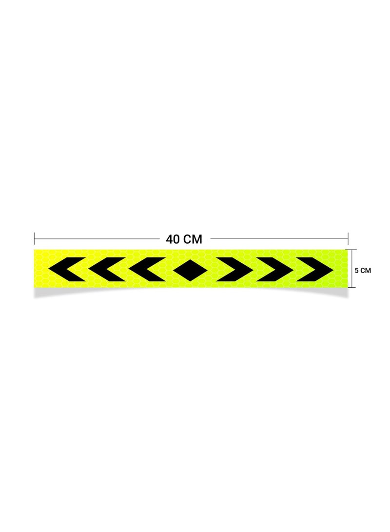 Duravel Duravel High Visibility Reflective Safety Arrow Strip, Fluorescent Yellow Black, Honeycomb Pattern (5 Sticker) - Image 2