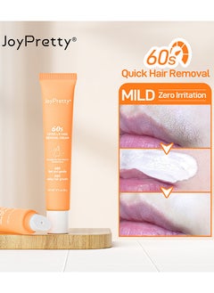 JoyPretty 60 Seconds Upper Lip Hair Removal Cream, Hair Removal Cream For Upper Lip Face And Chin Fast And Gentle With 30X Delay Hair Growth Moisturizing Hair Removal With Almond Oil And Aloe Vera Extract 20G  - Image 2