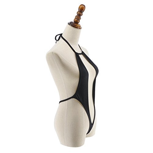 SHERRYLO Exotic Micro Mini Bikini Black Thong Swimsuit Swimwear Bathing Suit Monokini,Free Size,Black - Image 3