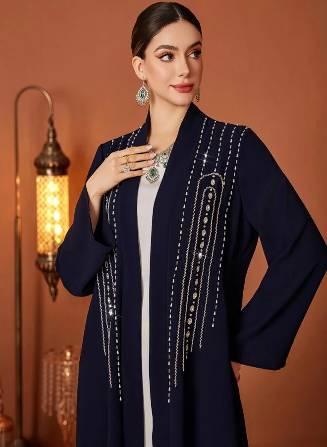 تايك تو Take Two Embroidered Long Sleeve A-Line Maxi Kimono