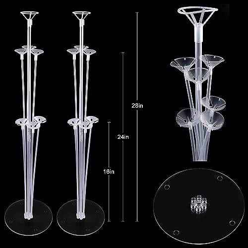 Acquwistach Balloon Stand Kit for Party and Wedding Decorations Celebrations 4 Sets Balloon Stands fot Table with 28 Sticks 28 Cups and 4 Bases - Image 5