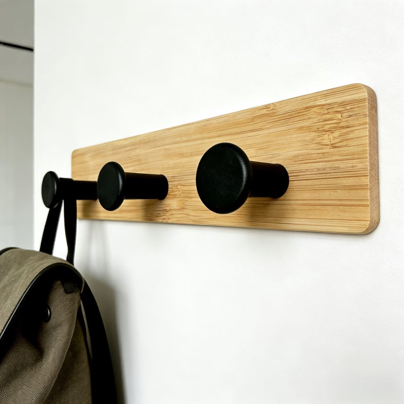 A Modern Heavy Duty Bathroom Hook With 3 Hook Rails Faux Wood Grain Design Nordic Style Home Hook Rack Waterproof Strong Load Bearing Capacity Easy To Install Wall Mounted Stylish Hook Key Hook Towel Durable Coat Rack Style 1 - Image 4