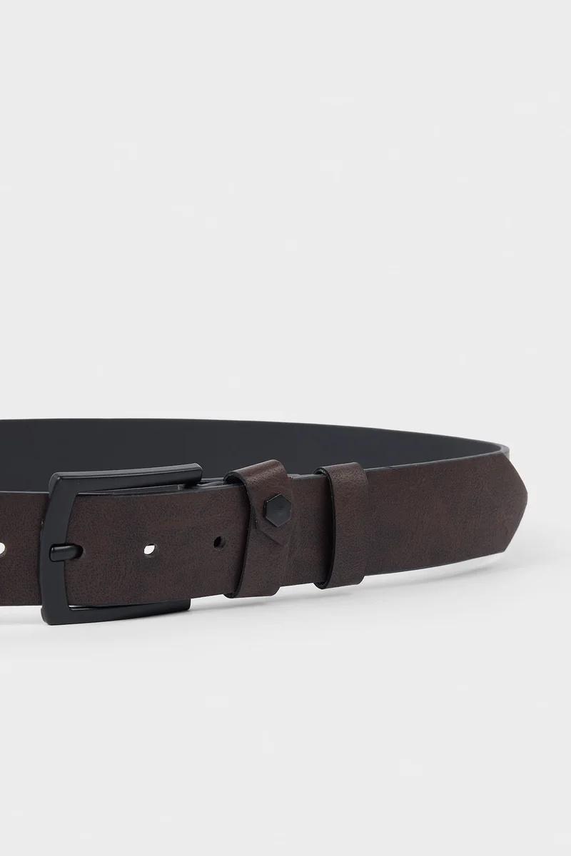 ديفاكتو Man Rectangle Clasp Faux Leather