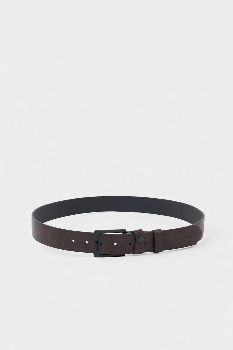 Man Rectangle Clasp Faux Leather