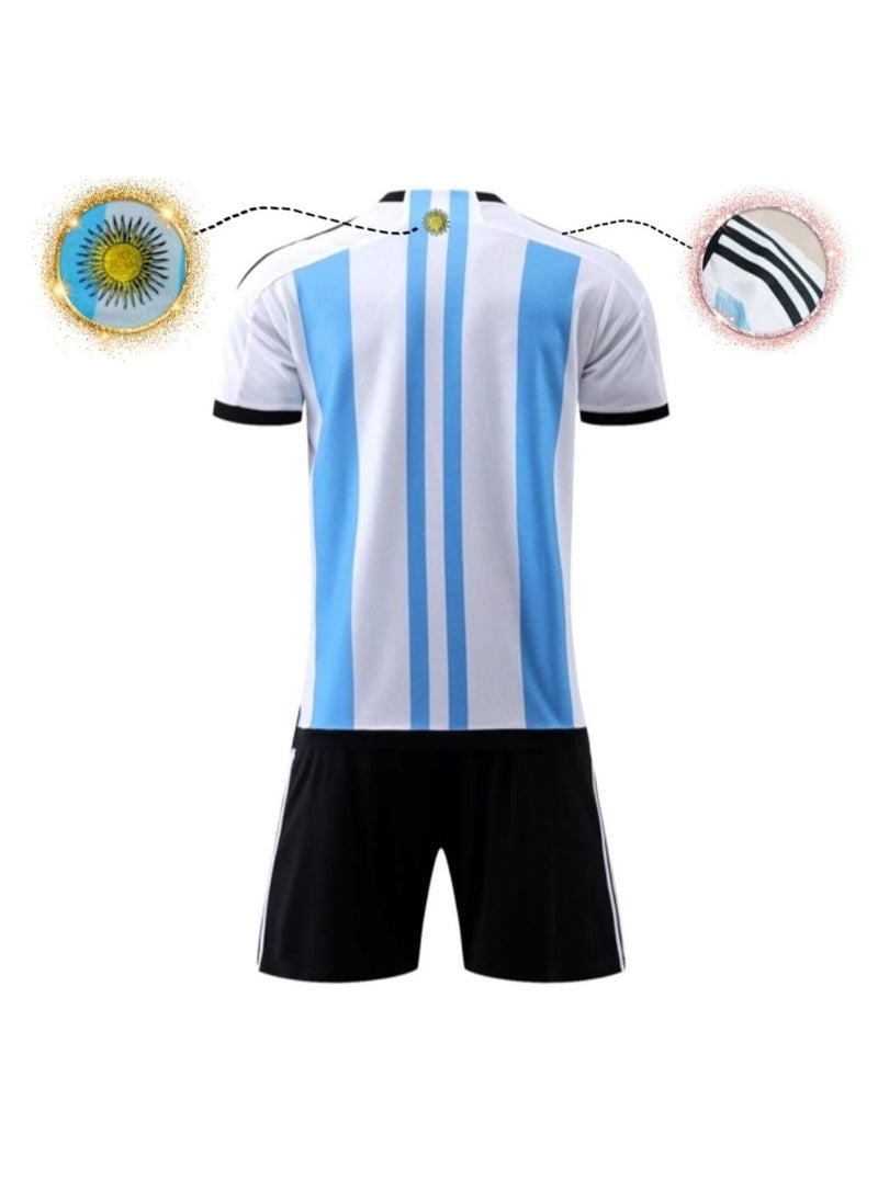 Argentina - Premium Soccer 2022 Argentina World Cup Champions Home Jersey Kit - Image 1