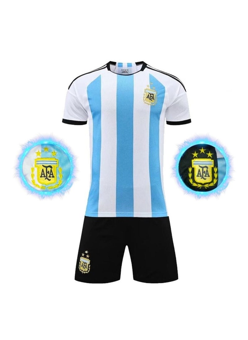 Argentina - Premium Soccer 2022 Argentina World Cup Champions Home Jersey Kit - Image 1