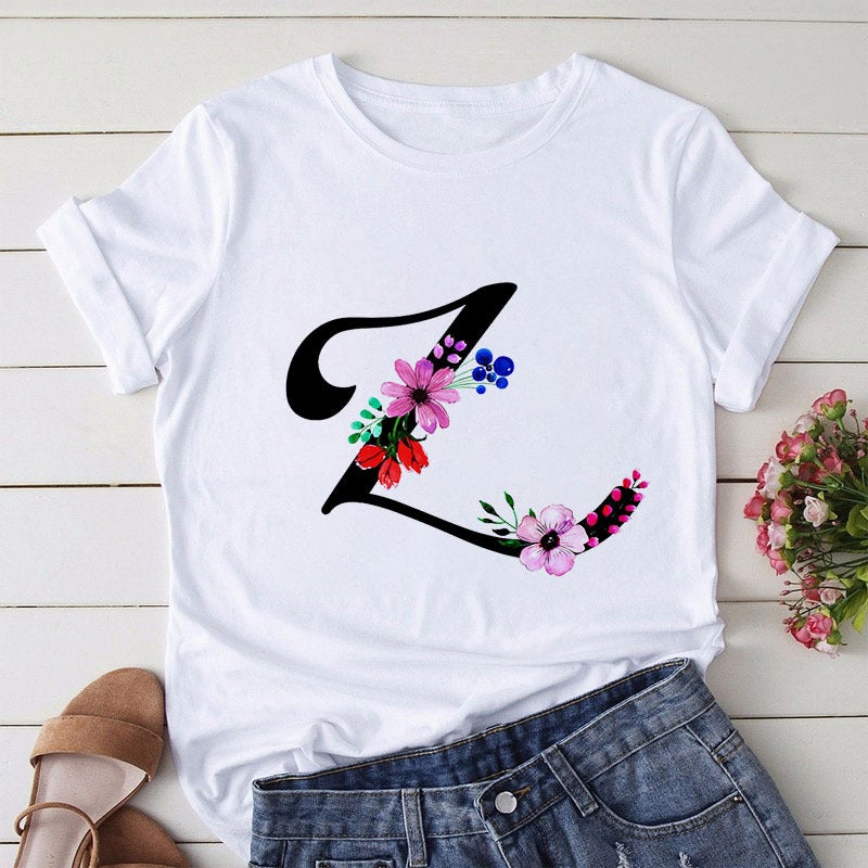 [Hair On The Day] T-Shirt Women'S Short-Sleeved Printed Butterfly Letter Large Size T-Shirt 26 English Women'S Wear - Image 1