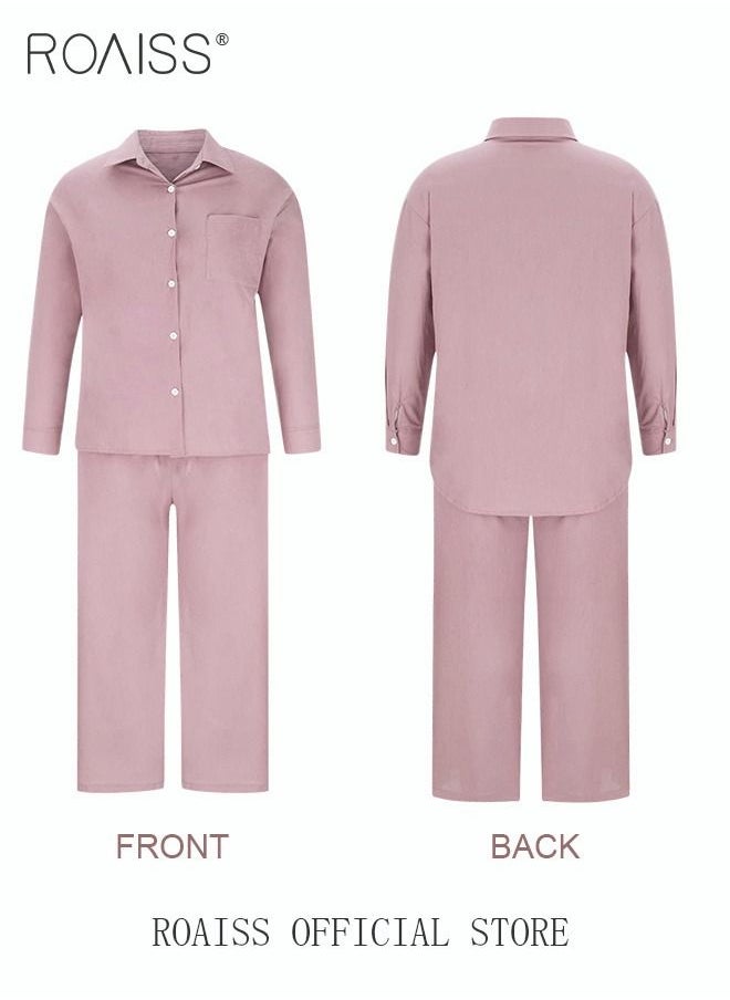 Ladies 2 Piece Set New Trend Fashion Cotton Linen Shirt Suit Loose Pants Summer Spring Clothes for Women Breathable and Cool Long-Sleeve Lapel Shirt - pzsku/Z0C17483A87F36A8F7B63Z/45/_/1688548164/023ddcc2-3af8-4f9b-a43b-8389a62bc116