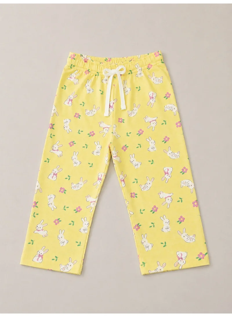Victor And Jane  Girls "Pretty Fabulou" Print Cotton Pajama Set – T-Shirt & Full Pants Nightwear for Kids | Best Price UAE