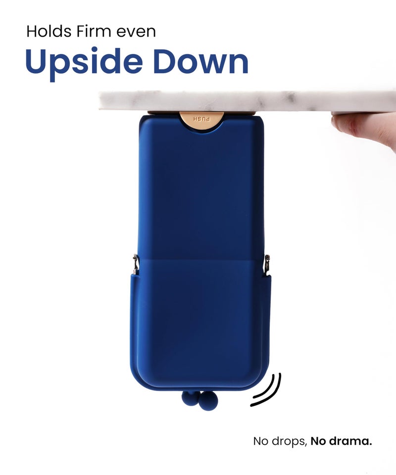 APT 1101 Makeup Brush Holder Travel Cosmetic Bag with Suction Base, Portable Cosmetic Organizer for Travel & Home, Organizer for Brushes, Beauty Tools & Accessories (Navy) - Image 2