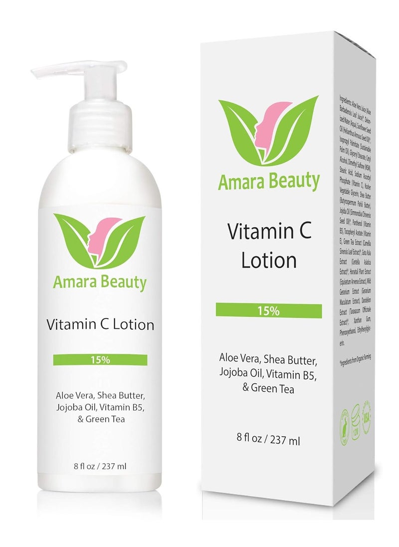 Amara Beauty Amara Beauty Vitamin C Face & Body Lotion 15% - with Shea Butter & Jojoba Oil - 8 oz  - Image 1