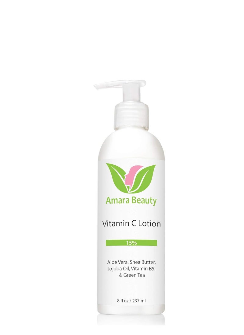 Amara Beauty Amara Beauty Vitamin C Face & Body Lotion 15% - with Shea Butter & Jojoba Oil - 8 oz  - Image 2