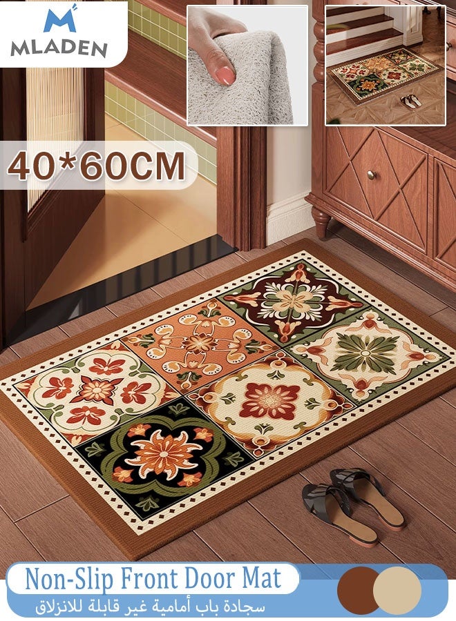 MLADEN الحصير الأبواب الداخلية غير المنقولة بانزلاق الأمام الأمامي مقاومة السجاد دخول الأوساخ البساط كلاسيكيات النمط الهندسي كلاسيكي لصالح دخول الباب الأمامي الداخلي في الخارج 40*60 سم - Image 1