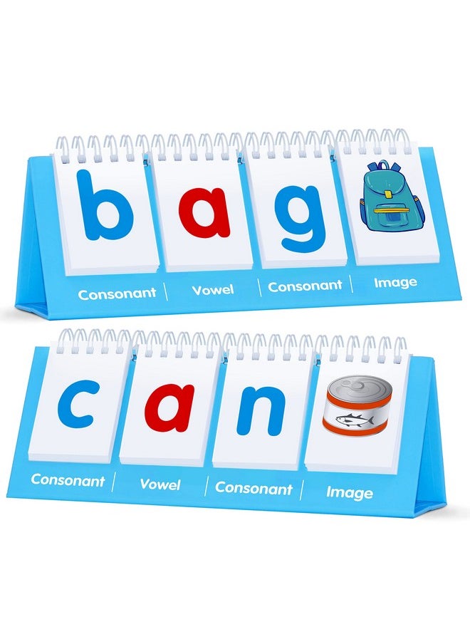 سبرايت جرو - Cvc Word Flip Chart مزدوج الوجهين Word Flip 40 كلمة حرف العلة القصيرة قائمة بذاتها مخطط الوجه حرف العلة الساكنة كلمة البطاقات التعليمية نشاط بناء الكلمات أداة تعليمية تعليمية للوازم المدرسية - Image 1