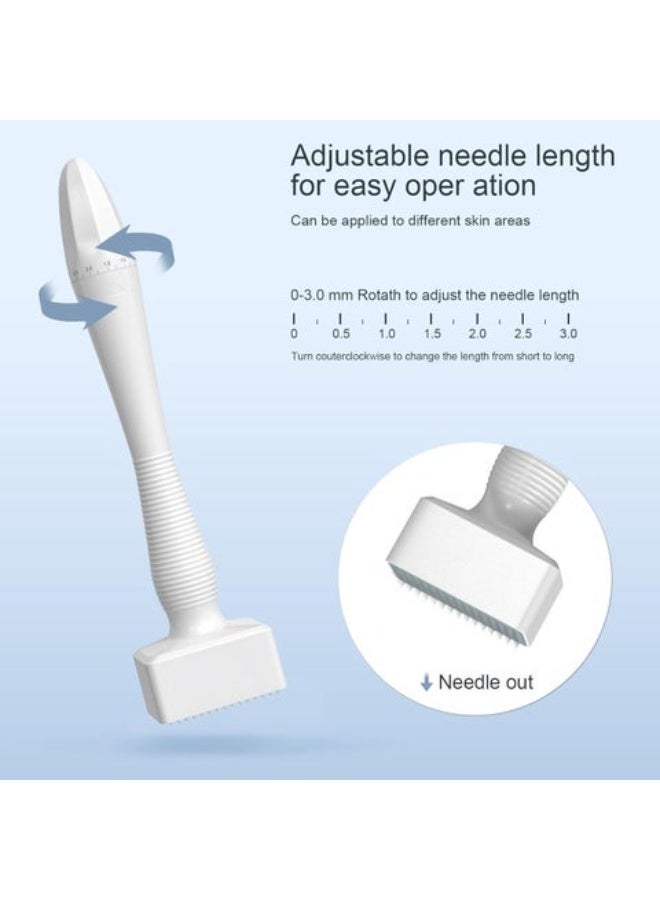 ديرما ستامب 140 إبرة تيتانيوم قابلة للتعديل من – أداة احترافية لتحفيز نمو الشعر واللحية وتجديد البشرة - Image 4