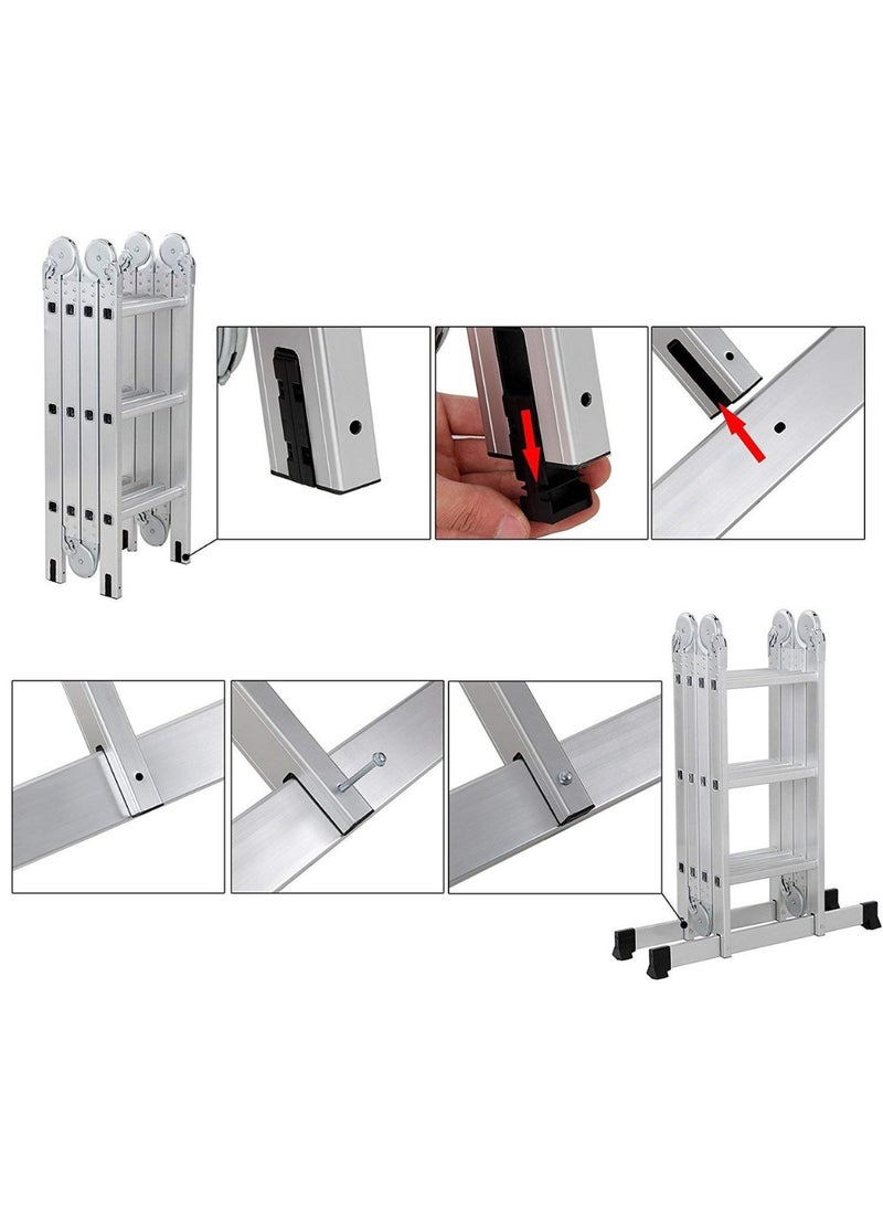 Workman - Aluminum Ladder Multi-Purpose 4x3 – Lightweight, Versatile, and Heavy-Duty for Home and Professional Use | 3.12 meter - Image 1