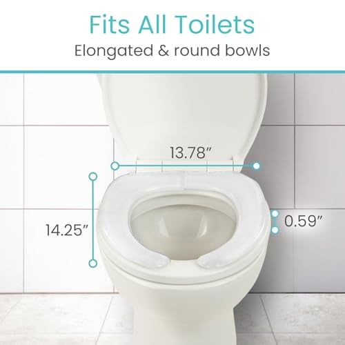 Vive Gel Toilet Seat Cushion Cover - Raised Padded Riser Cushion for Elongated, Standard, and Commode Chairs- Seat Warmer Pressure & Pain Relief Comfort- Adhesive Donut Pad for Elderly, Seniors - Image 5