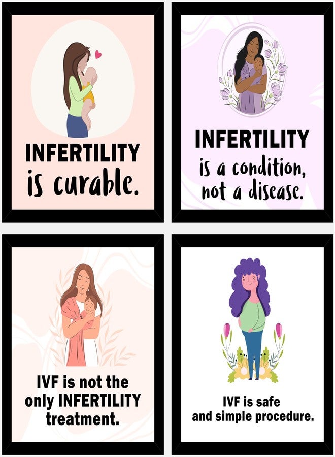 AR Creative Clinic, Hospital Quotes, Health Quote Framed Wall Poster, Inspirational Quotes, Print with Frame, Home, Office Decor (10 inch x 10 inch), Set Of 4 - Image 1