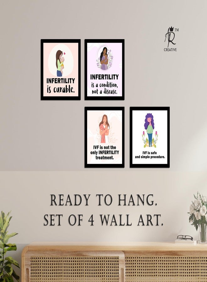 AR Creative Clinic, Hospital Quotes, Health Quote Framed Wall Poster, Inspirational Quotes, Print with Frame, Home, Office Decor (10 inch x 10 inch), Set Of 4 - Image 3