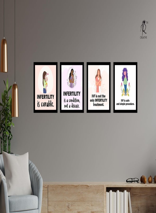 AR Creative Clinic, Hospital Quotes, Health Quote Framed Wall Poster, Inspirational Quotes, Print with Frame, Home, Office Decor (10 inch x 10 inch), Set Of 4 - Image 2