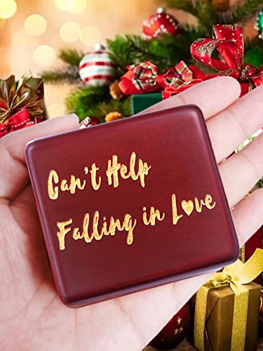 Sinzyo Music Box Vintage Wood Carved Mechanism Musical Boxs Gift for Birthday Valentine's Day Christmas Day(Can't Help Falling in Love-Wine red Wood Box-Wine Red Box) - Image 2