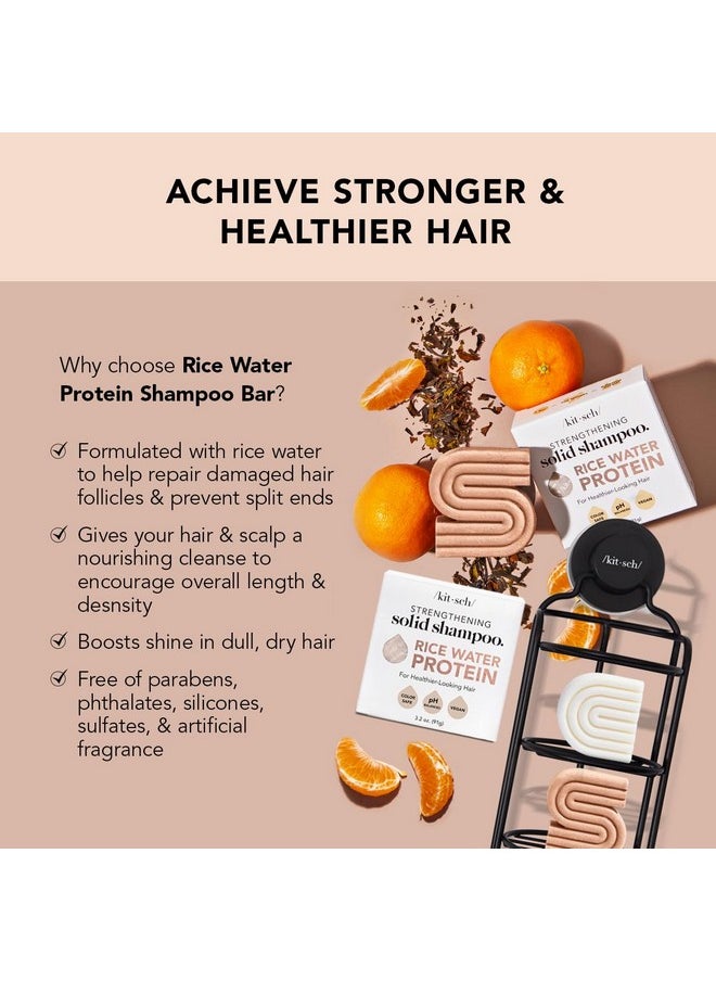 Kitsch - Rice Water Shampoo Bar For Hair Growth Vegan & All Natural Hair Growth Shampoo Bar Made In Us Rice Shampoo Bar For Strengthening Weak Or Damaged Hair Paraben Free Sulfate Free 3.2Oz - Image 1