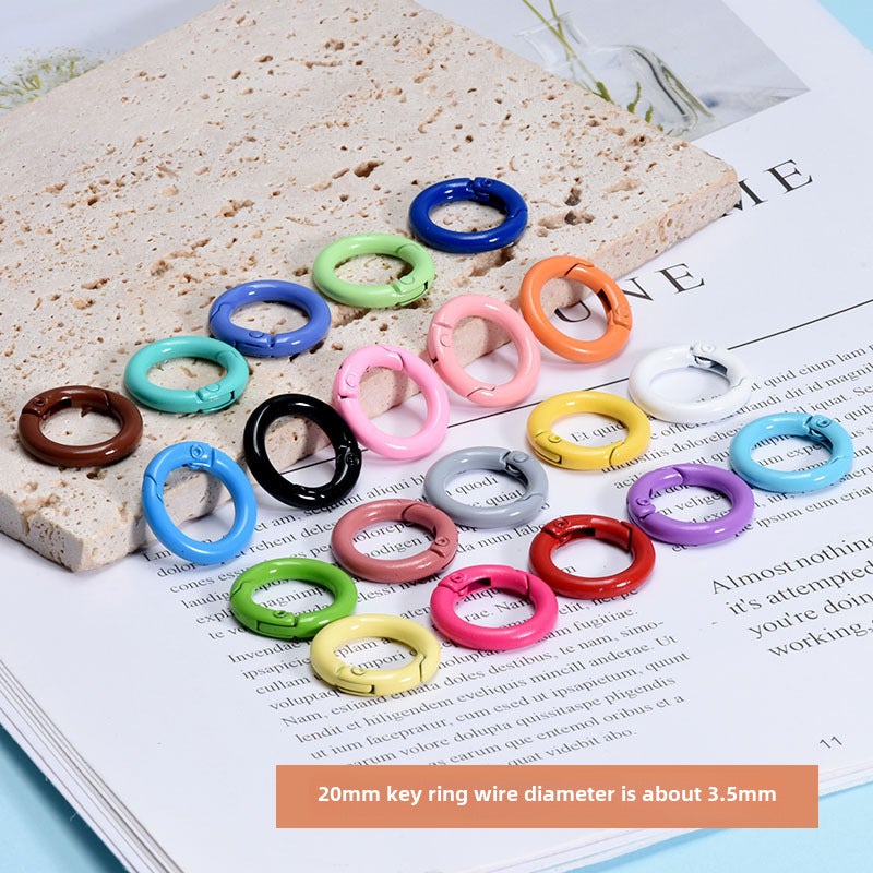 Colorful Painted Keychain Rings DIY Jewelry 20mm key ring 5 