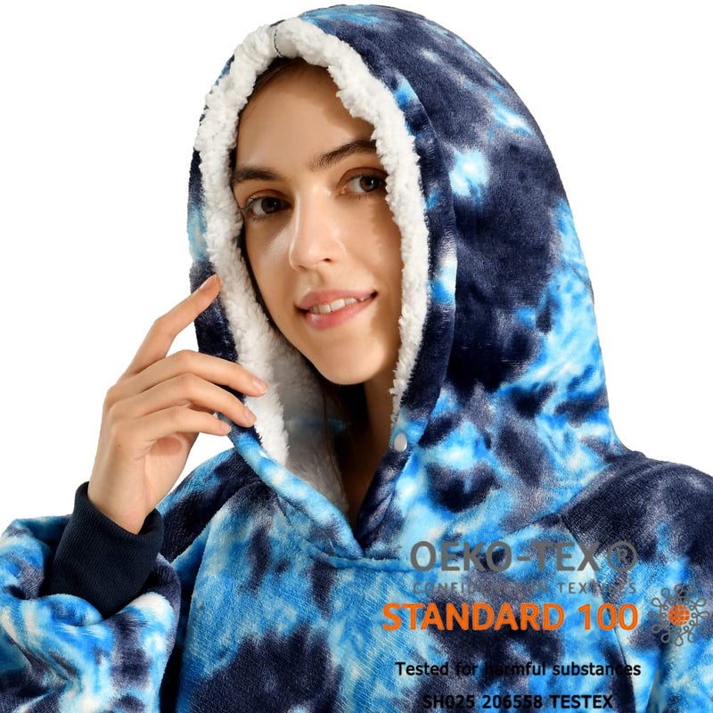 Krifey Wearable Blanket Hoodie  Oversized Sherpa Hooded for Women and Men  Cozy Sweatshirt with Giant Pocket - Image 3