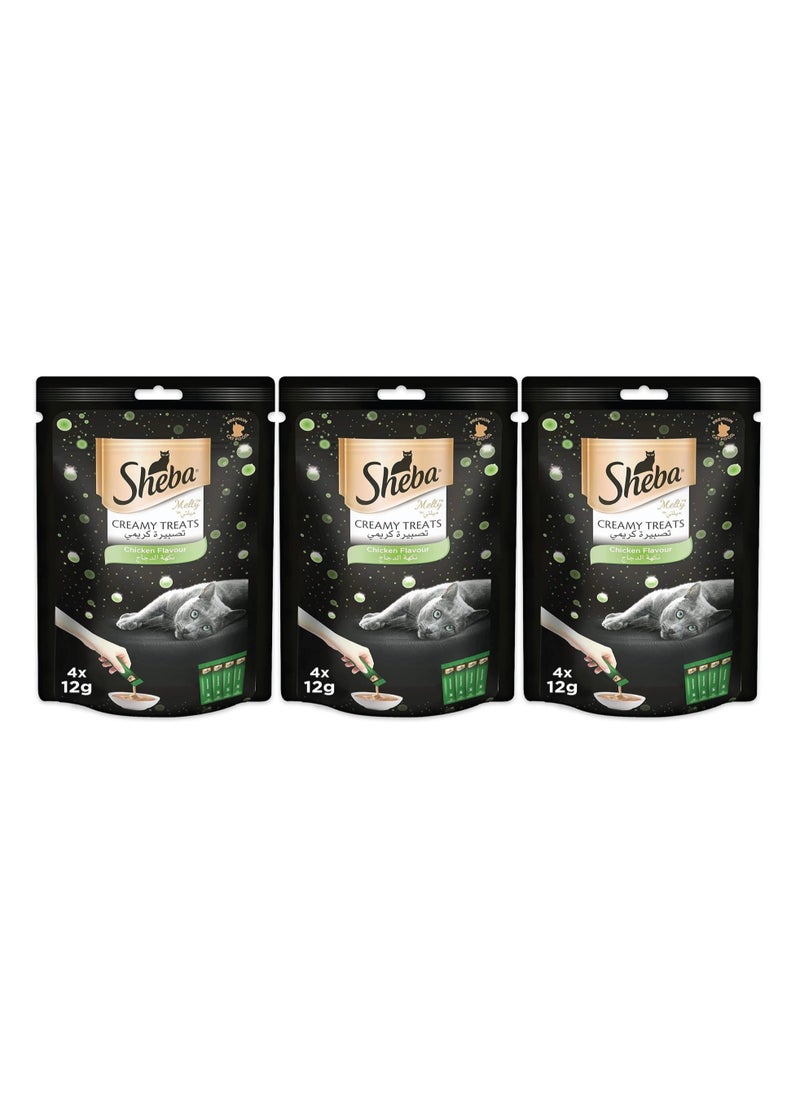 Sheba Sheba Creamy Chicken Cat Food 4 x 12g 3 Pack  - Image 1