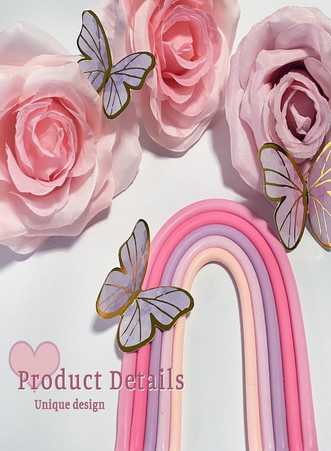 SONICEBUY 52Pcs Rainbow Cake Topper Butterflies Cake Decorations with Colorful Balls Flower Cake Toppers for Women Girls Kids Birthday Baby Shower Wedding Rainbow Flower Butterfly Themed Party Supplies - Image 4