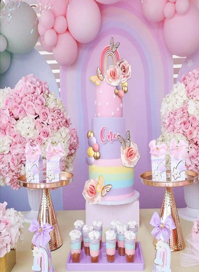 SONICEBUY 52Pcs Rainbow Cake Topper Butterflies Cake Decorations with Colorful Balls Flower Cake Toppers for Women Girls Kids Birthday Baby Shower Wedding Rainbow Flower Butterfly Themed Party Supplies - Image 5