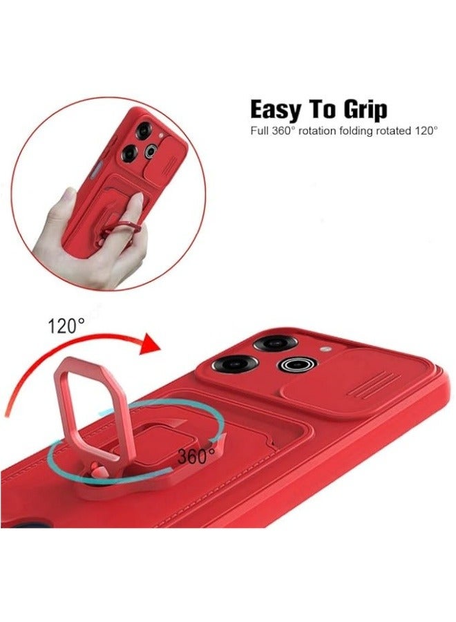 Compatible with Tecno Pova 6 Pro 5G Case Silicone with Camera Lens Protection, Case with Stand and Card Holder Function Shockproof Protective Cover  - Image 3