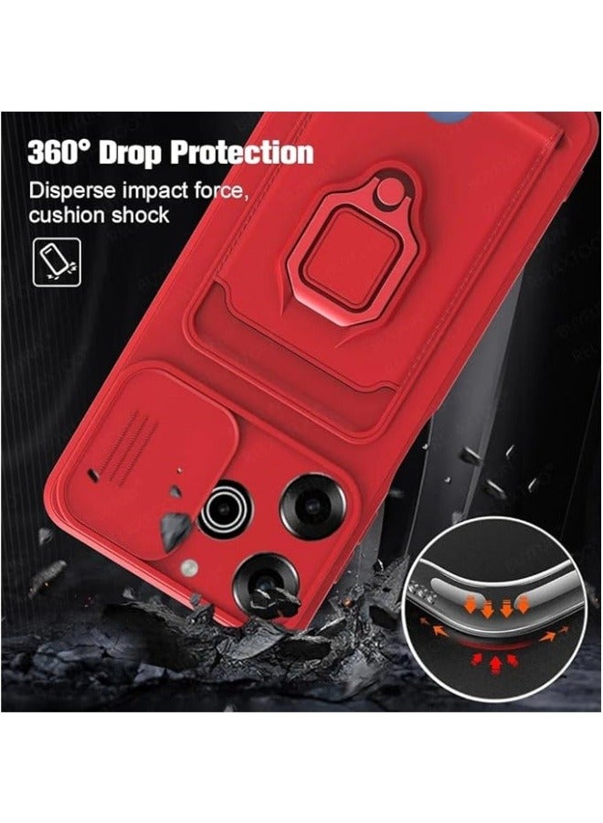 Compatible with Tecno Pova 6 Pro 5G Case Silicone with Camera Lens Protection, Case with Stand and Card Holder Function Shockproof Protective Cover  - Image 5