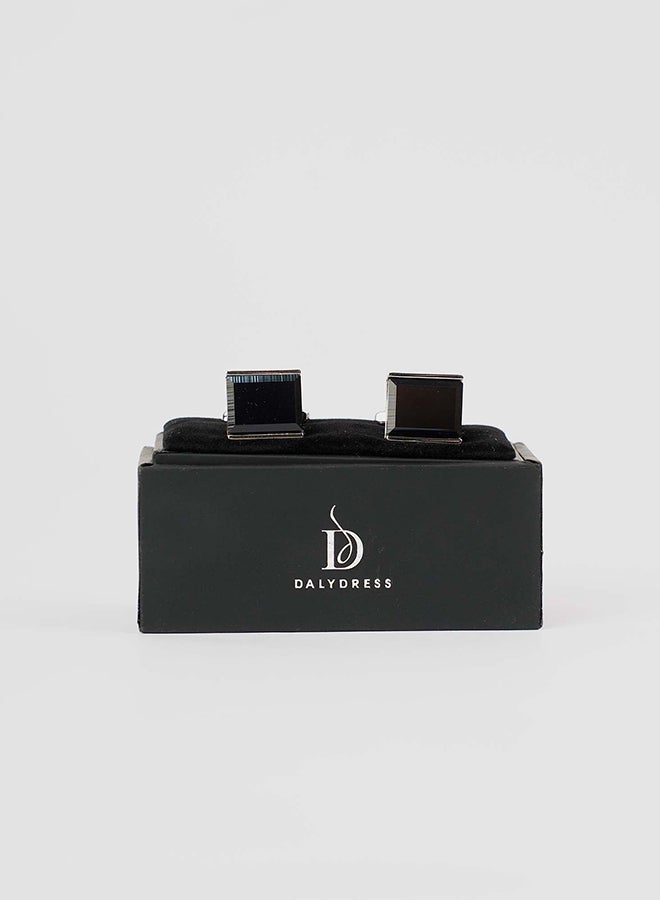 Dalydress Men Cuff-Link S Black/Gunmetal - Image 2
