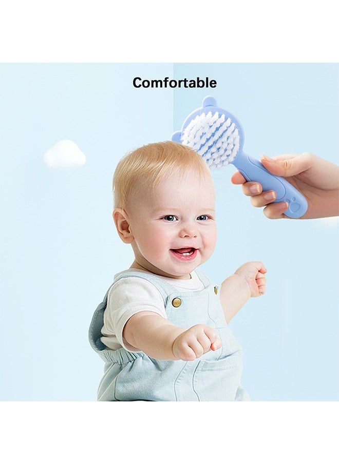 Generic 2 PCS Baby Comb and Brush Set，Baby Hairbrush & Comb Set Suitable for Newborns and Toddlers, Baby Brush Soft Bristles Perfect for Kids (Blue)  - Image 2