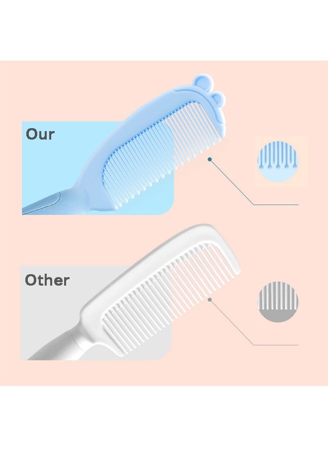 Generic 2 PCS Baby Comb and Brush Set，Baby Hairbrush & Comb Set Suitable for Newborns and Toddlers, Baby Brush Soft Bristles Perfect for Kids (Blue)  - Image 3
