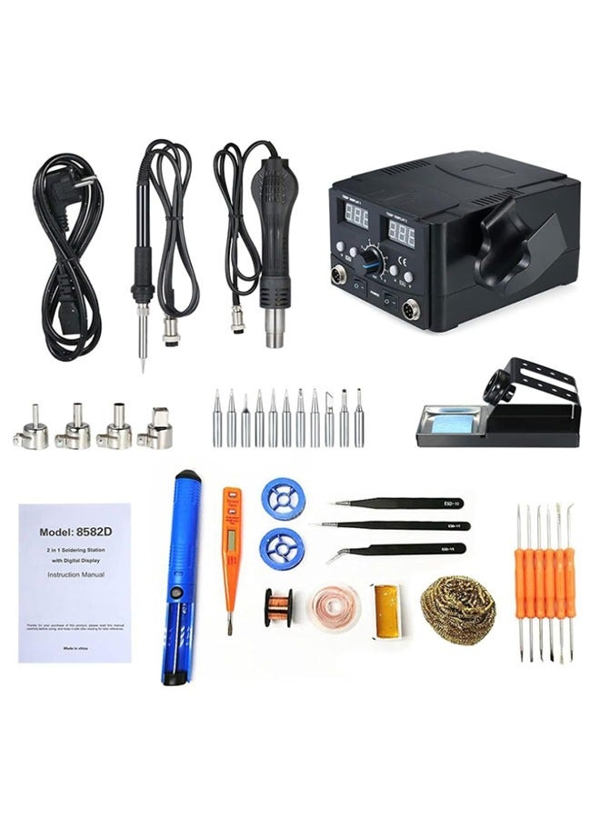 Gerenic Soldering Iron Kit  2 in 1 Digital SMD Rework Soldering Station Hot Air Soldering Iron Stand Desolder Welding Tools 220V - Image 1