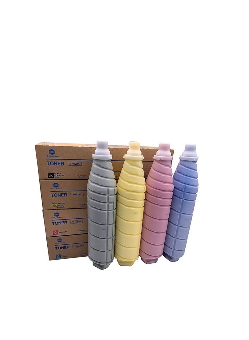 Terabyte Compatible Toner Cartridge Replacement for Konica Minolta TN622 TN-622 (A5E7130 A5E7430 A5E7330 A5E7230) for Use with Konica Minolta Bizhub PRESS C1085 C1100 C6085 C6100 Printer,4-Pack,4p - Image 1