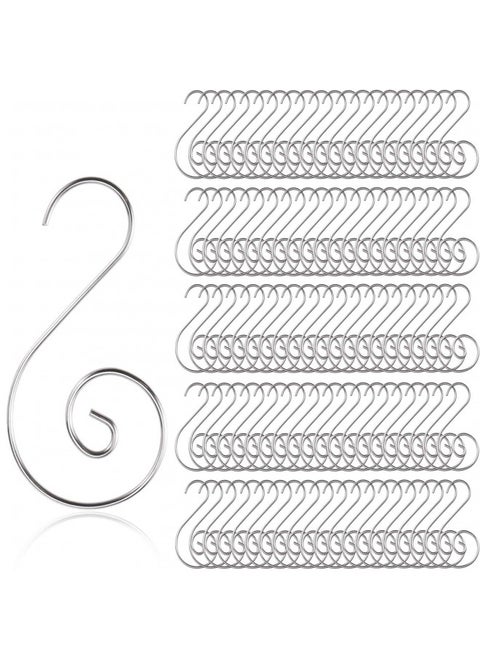T-Antrix Ornament Hooks, Christmas Ornament Hangers, Christmas Tree Hanger Baubles Ball Metal Hooks Xmas Decoration S Hooks, 45mm 100 PCS