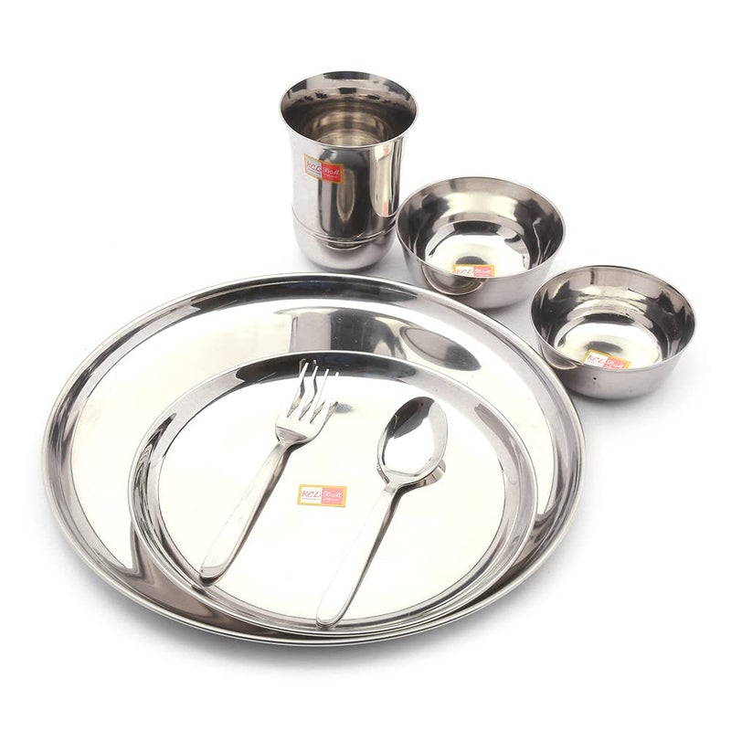 KCL Stainless Steel Dinner Set/Dinnerware/Lunch Set/Plate Set - 7 Pieces - Image 1