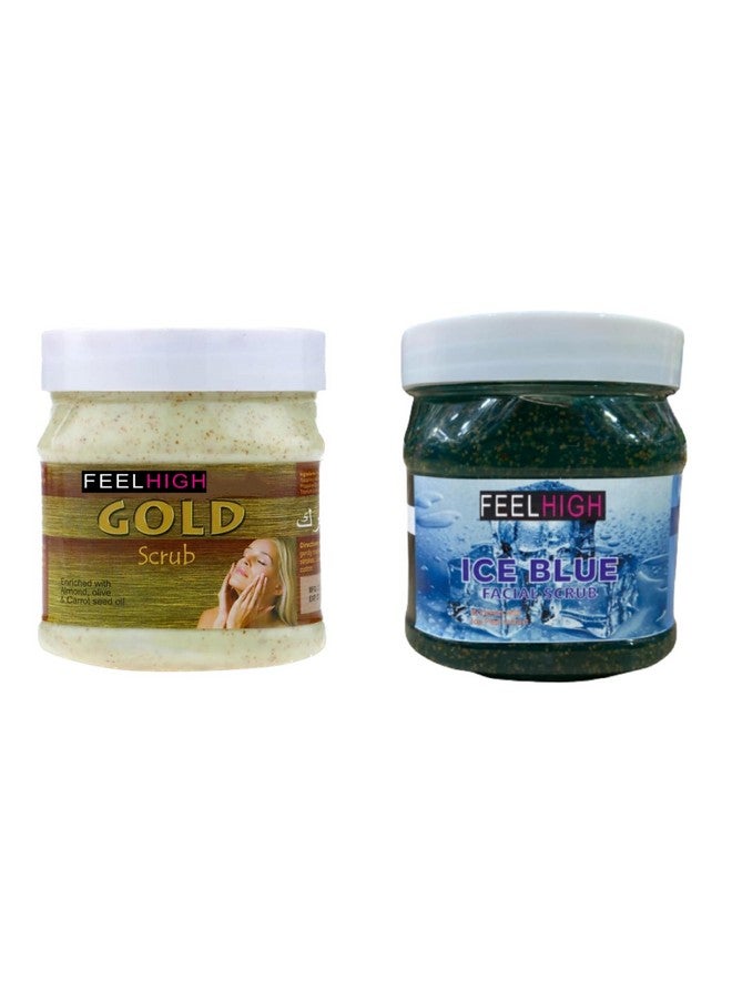 FEELHIGH سكراب الوجه والجسم فيلهigh بالذهب 500جم - منتجات العناية بالبشرة والوجه - للرجال والنساء (سكراب الذهب وسكراب الثلج الأزرق) - Image 1