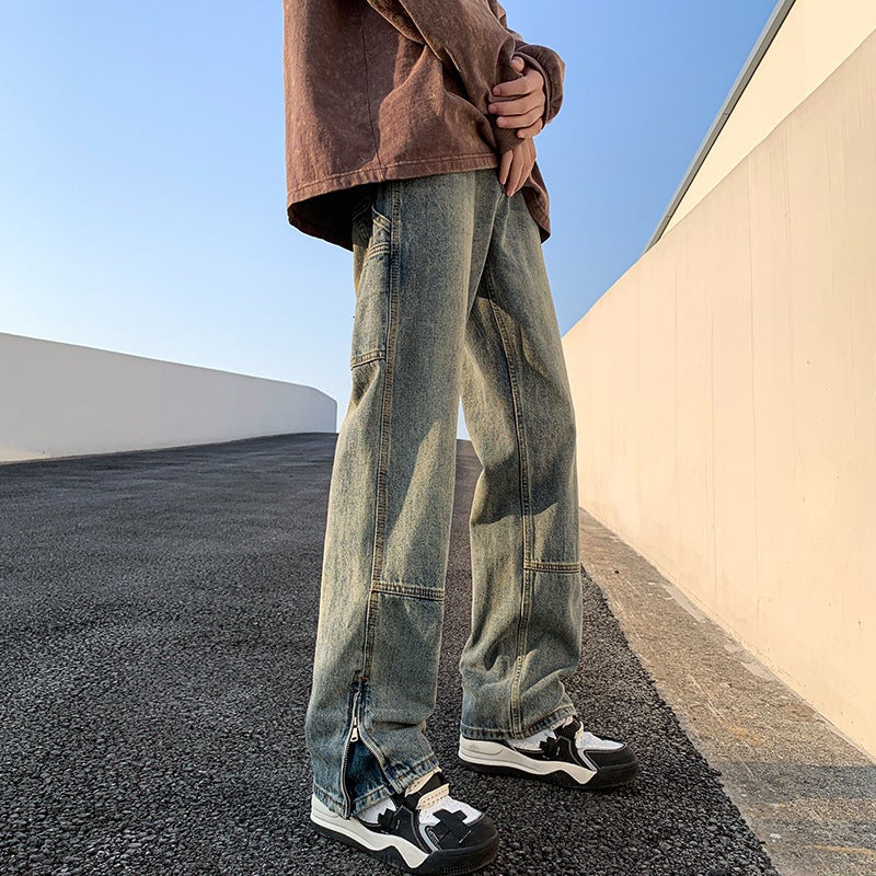 High Street Slit Flared Pants blue - Image 1