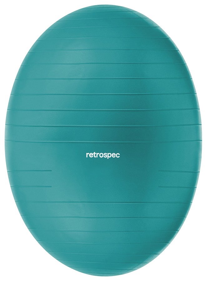 Retrospec Luna Exercise Ball, Base & Pump/Ball & Pump with Anti-Burst Material - Fitness Gym Swiss Ball - Perfect for Balance, Stability, Yoga, Pilates, Pregnancy & Birthing - 75cm - Turquoise - Image 2