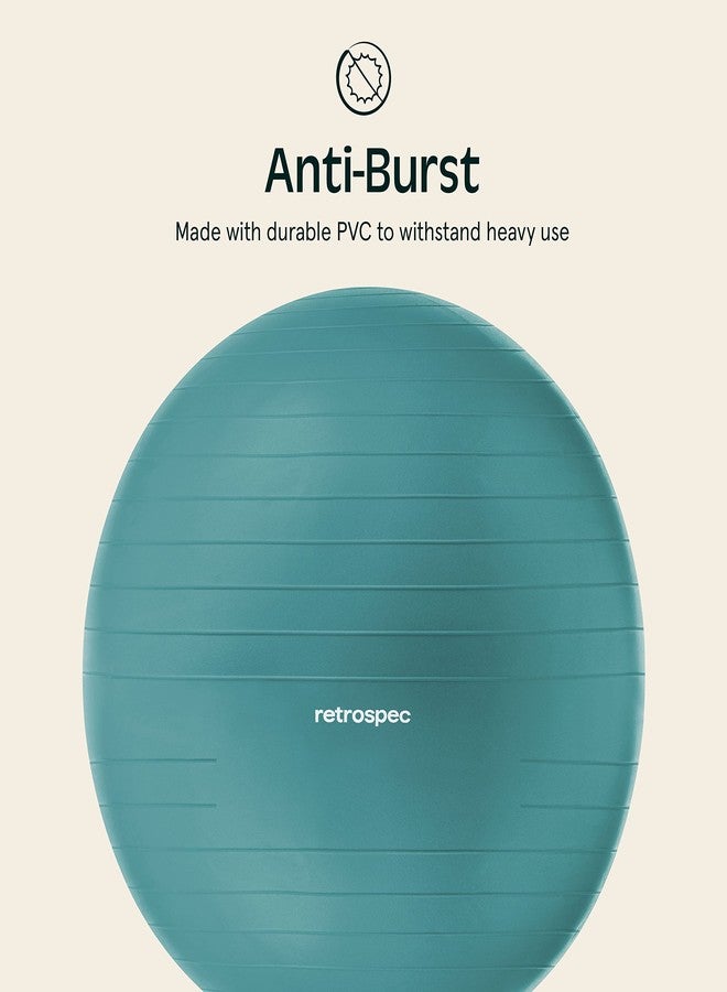 Retrospec Luna Exercise Ball, Base & Pump/Ball & Pump with Anti-Burst Material - Fitness Gym Swiss Ball - Perfect for Balance, Stability, Yoga, Pilates, Pregnancy & Birthing - 75cm - Turquoise - Image 4