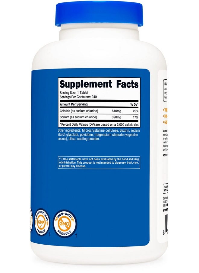 Nutricost - Sodium Chloride 1000Mg 240 Tablets Salt Tablets Nongmo Gluten Free - Image 1