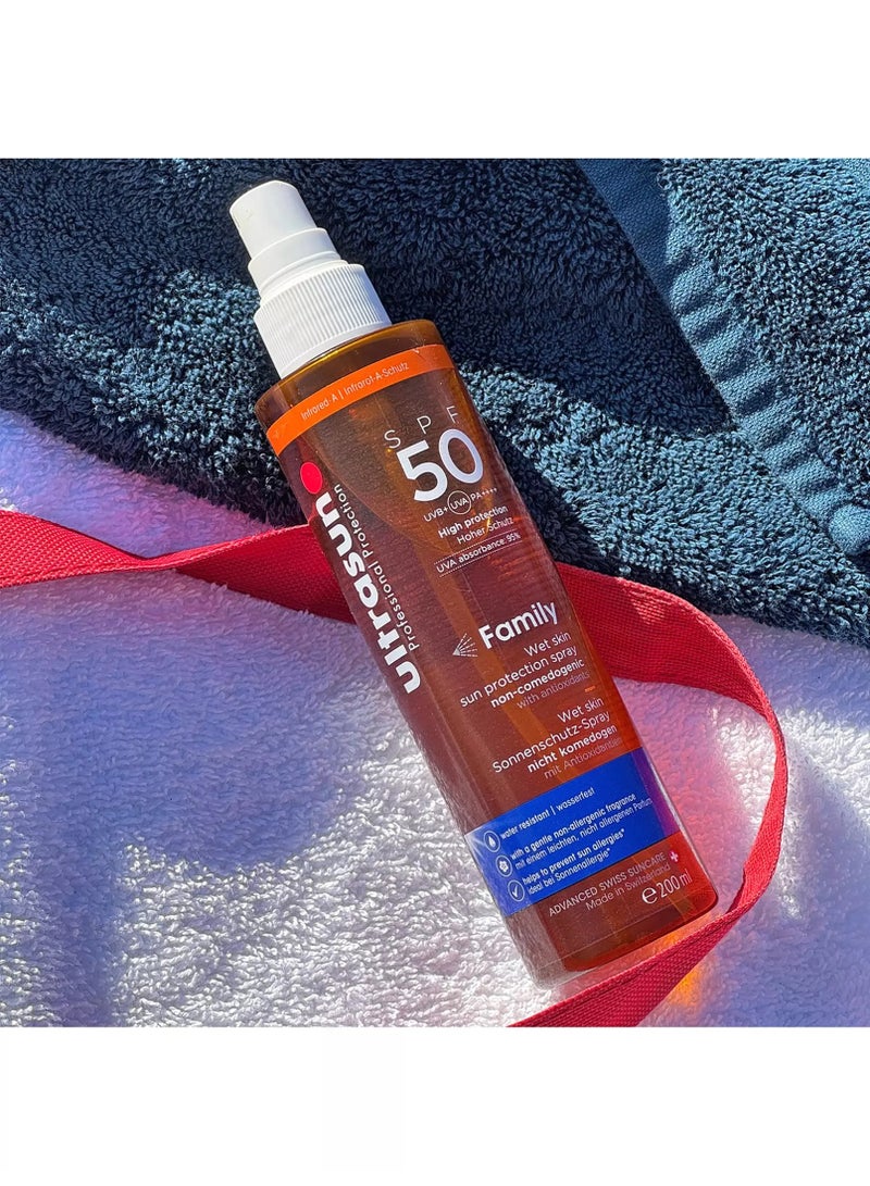 ألتراسن بخاخ ألتراسان العائلي للبشرة المبللة بعامل حماية من أشعة الشمس SPF50، 200 مل - Image 3